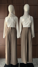 Mayoutfit Saika Pants | Celana Twill Kulot Flare Wanita Lebaran Kondangan Office Look