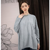 Mayoutfit Evianna Blouse | Atasan Blouse Stripe Oversize Lengan Batwing