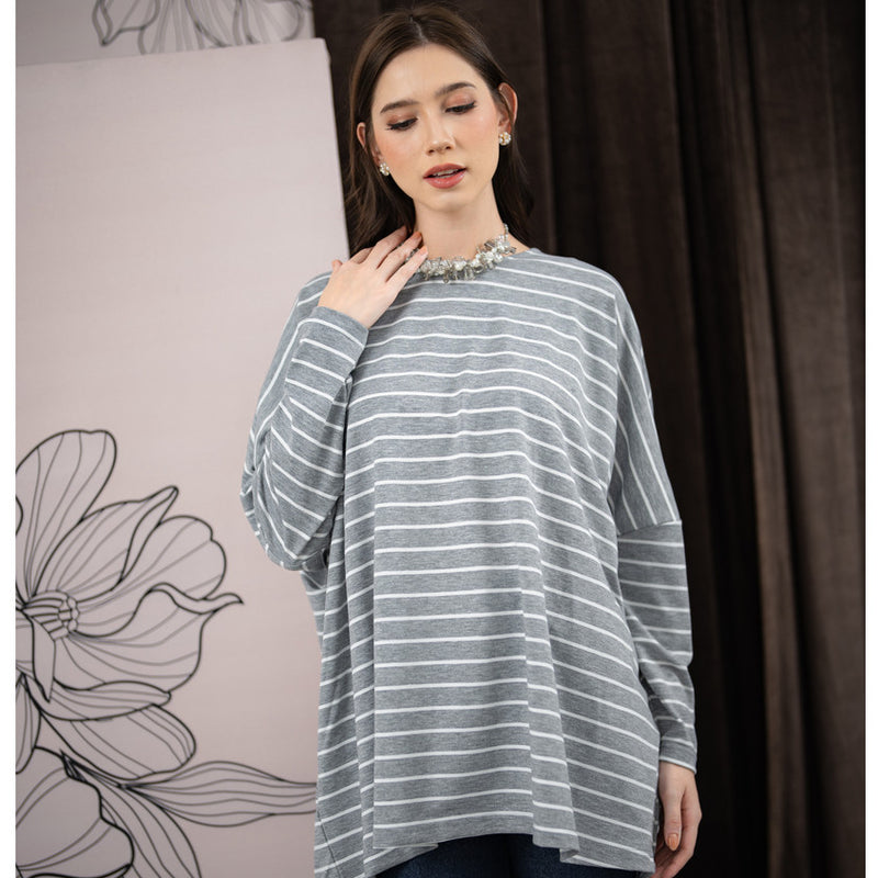 Mayoutfit Evianna Blouse | Atasan Blouse Stripe Oversize Lengan Batwing