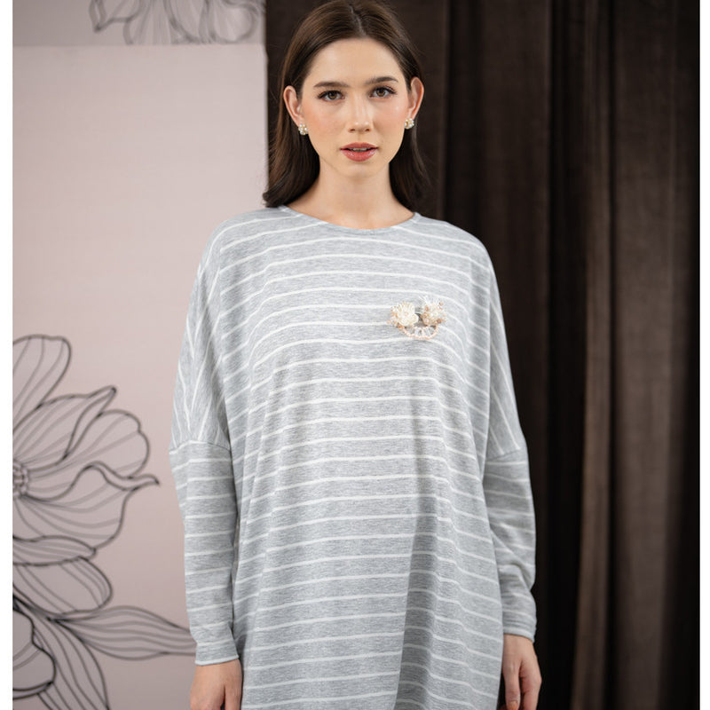Mayoutfit Evianna Blouse | Atasan Blouse Stripe Oversize Lengan Batwing