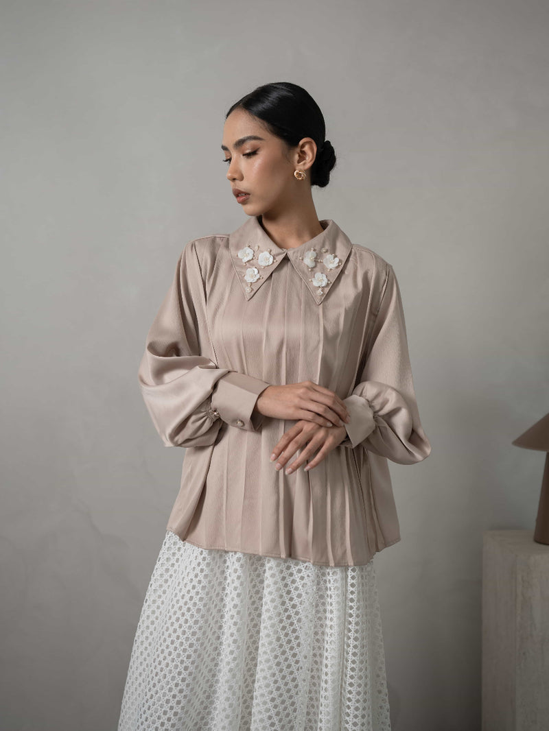 Mayoutfit Andhya Blouse | Blus Wanita Silk Aksen Payet Beads
