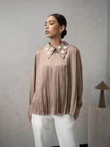 Mayoutfit Andhya Blouse | Blus Wanita Silk Aksen Payet Beads