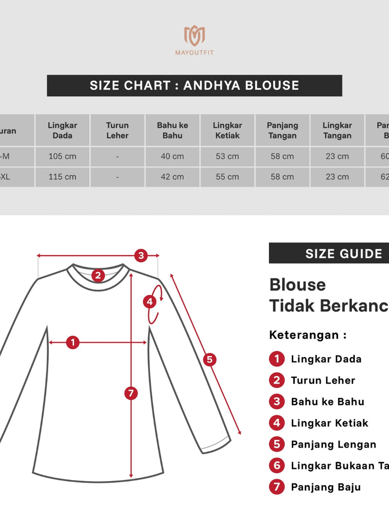 Mayoutfit Andhya Blouse | Blus Wanita Silk Aksen Payet Beads