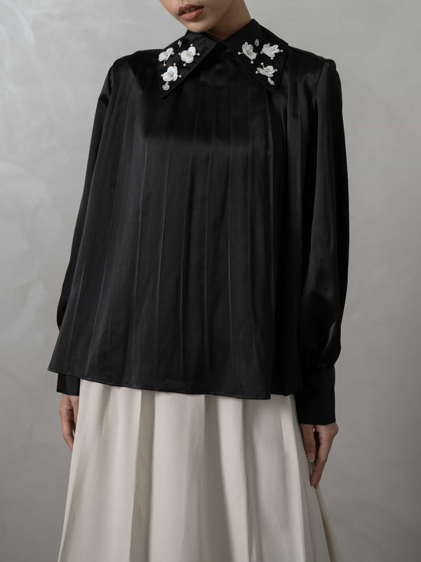 Mayoutfit Andhya Blouse | Blus Wanita Silk Aksen Payet Beads