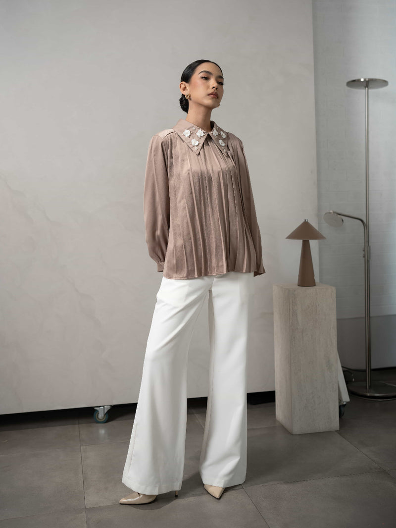 Mayoutfit Andhya Blouse | Blus Wanita Silk Aksen Payet Beads