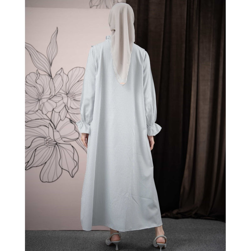 Mayoutfit Noore Mididress | Dress Kerah Frill Variasi Pita Lengan Puff