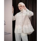 Mayoutfit Tawny Shirt | Atasan Kemeja Kombinasi Poplin Embroidery