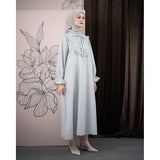 Mayoutfit Noore Mididress | Dress Kerah Frill Variasi Pita Lengan Puff