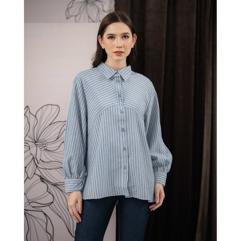 Mayoutfit Wyvva Shirt | Atasan Kemeja Basic Salur