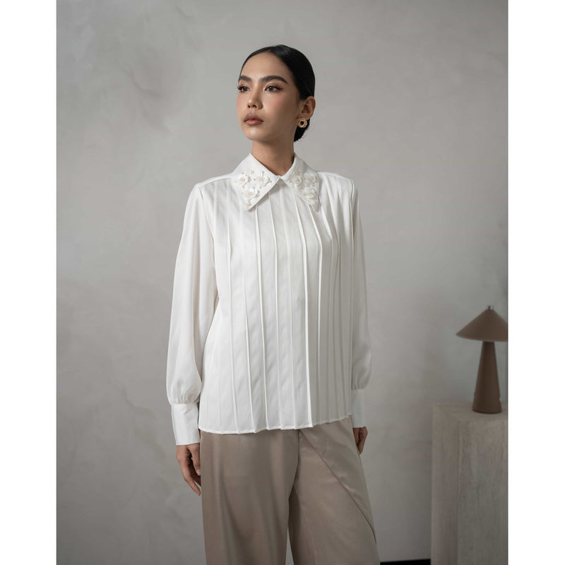 Mayoutfit Andhya Blouse | Blus Wanita Silk Aksen Payet Beads